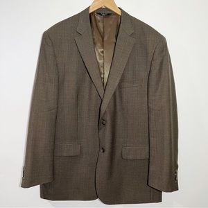 New Joseph & Feiss Gold Houndstooth Print Wool‎ Sportcoat Blazer Size 48 Long